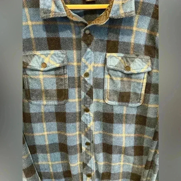 O’Neill large GLACIER PLAID SUPERFLEECE FLANNEL Snap button Shirt/Jacket - Picture 3 of 9